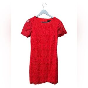 Laundry by Shelli Segal Red Lace Mini Dress – Size 8P